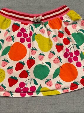 Boden Girls Fruit-Pattern Skort (100% Cotton, Size 8-9Y, 134 cm)